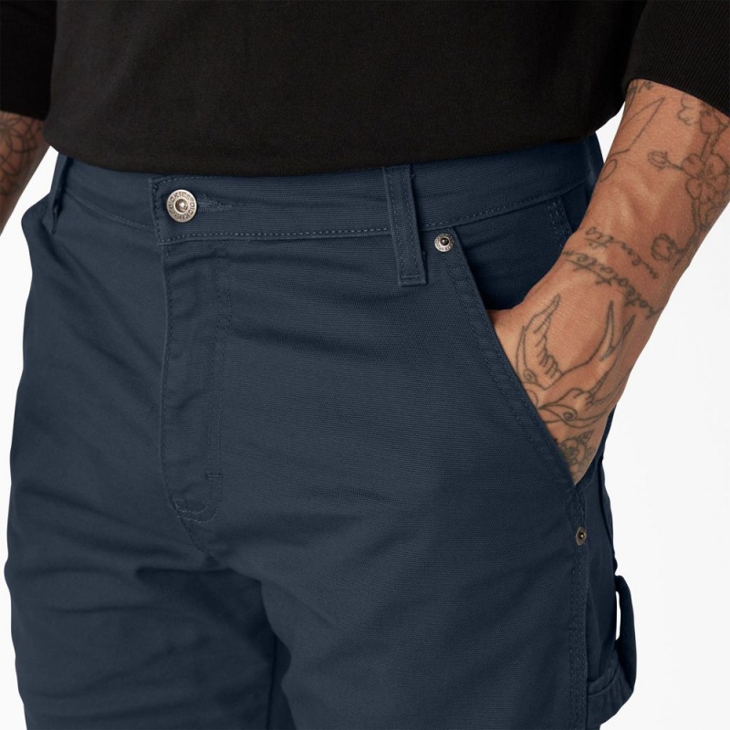 Navy Dickies FLEX Regular Fit Duck Carpenter Men's Pants | 095-IXFAKB