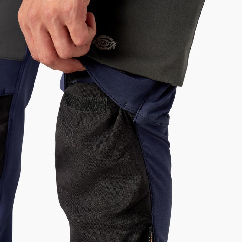 Navy Dickies FLEX Slim Fit Double Knee Tapered Men's Pants | 426-PXTMWA