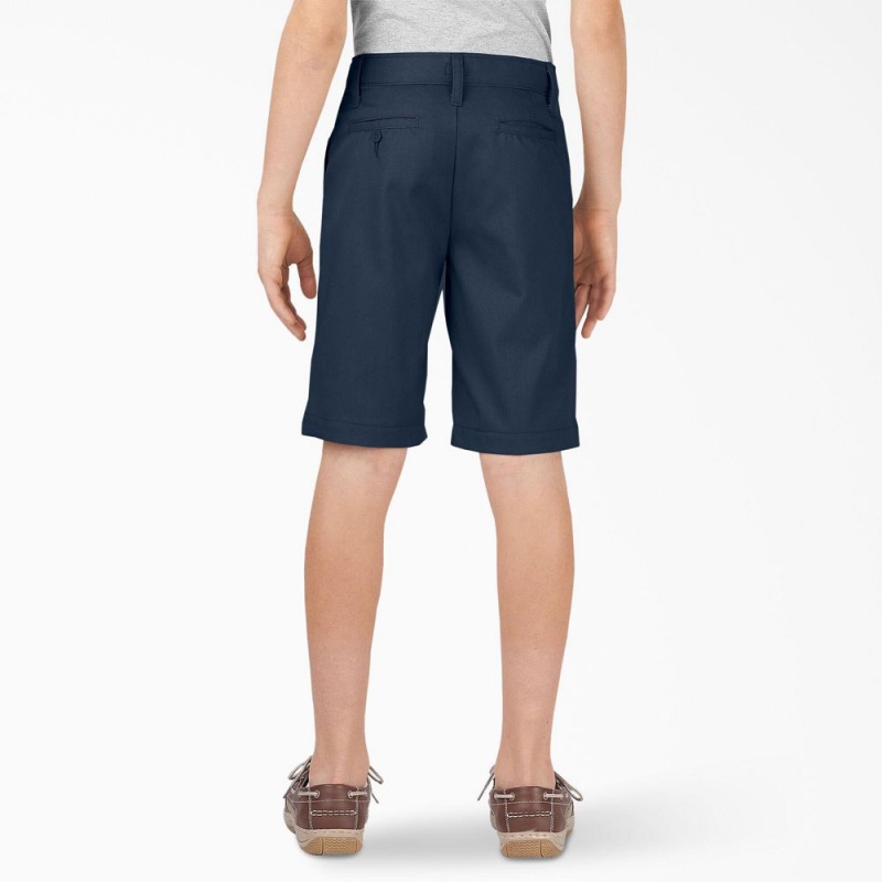 Navy Dickies FLEX Slim Fit Kids' Shorts | 659-DIUZPK