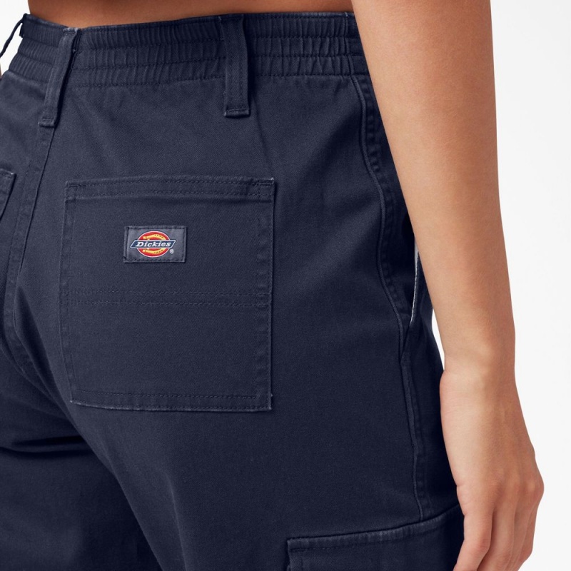 Navy Dickies High Rise Fit Jogger Women's Cargo Pants | 601-IDTFWU