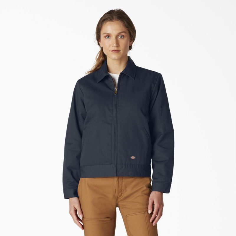 Navy Dickies Insulated Eisenhower Women\'s Jacket | 397-VYFOKG