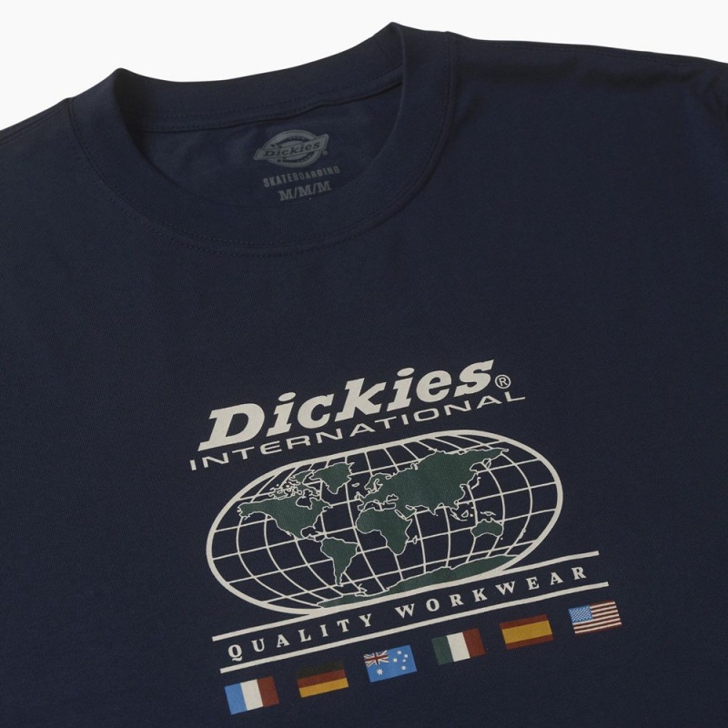 Navy Dickies Jake Hayes Graphic Men's T-Shirt | 381-EBPKFA