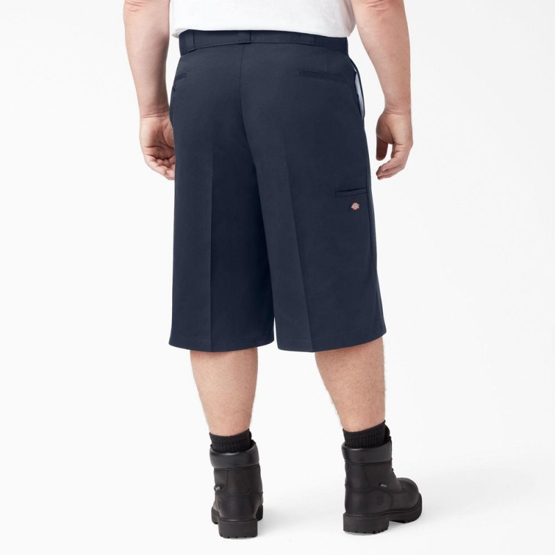 Navy Dickies Loose Fit Multi-Use Pocket Work Men's Shorts | 431-UXNJDE