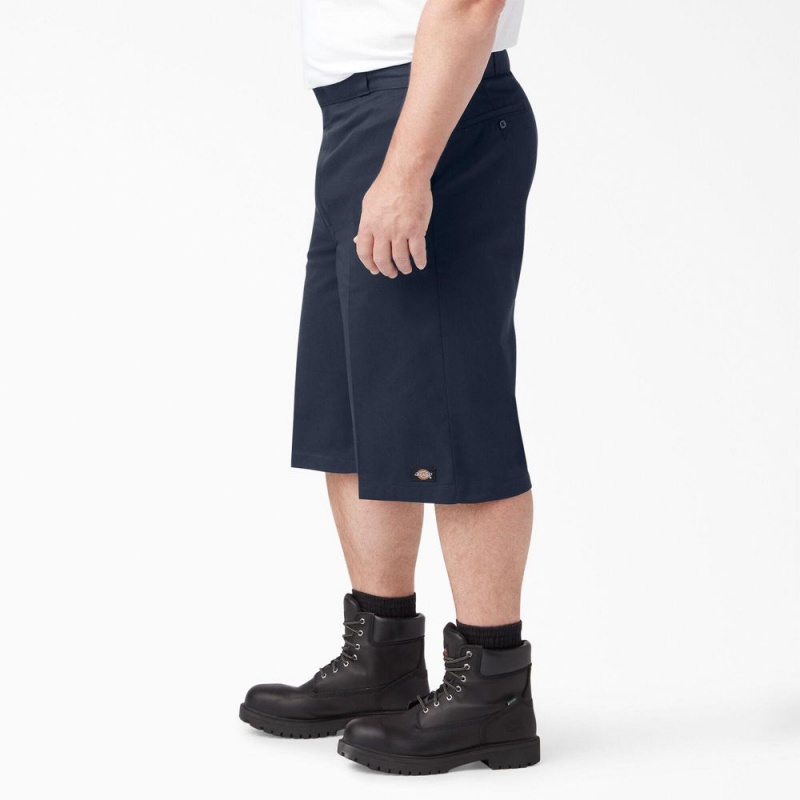 Navy Dickies Loose Fit Multi-Use Pocket Work Men's Shorts | 431-UXNJDE