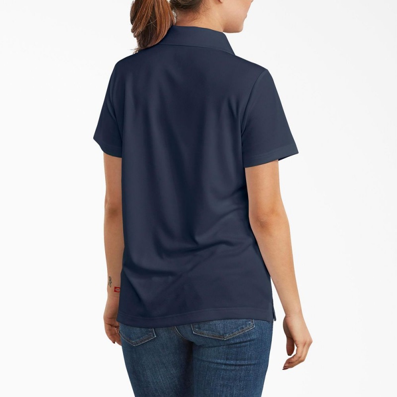 Navy Dickies Performance Women's Polo Shirt | 862-GUYQWB