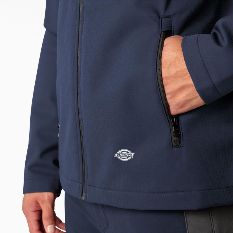 Navy Dickies Ripstop Softshell Men's Jacket | 892-WQKUGA