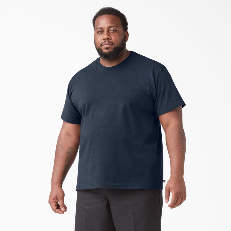 Navy Dickies Short Sleeve Men's T-Shirt | 836-BRPSYD