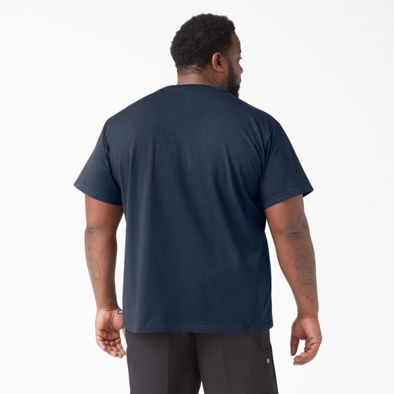 Navy Dickies Short Sleeve Men's T-Shirt | 836-BRPSYD