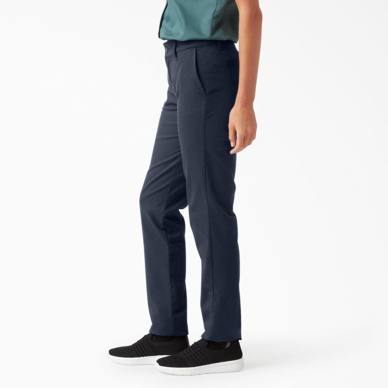 Navy Dickies Skinny Twill Women's Pants | 986-ESQYJK