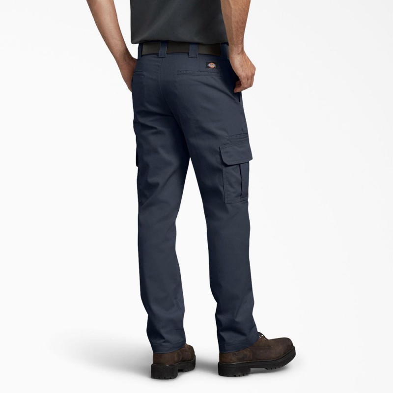 Navy Dickies Slim Fit Men's Cargo Pants | 097-XZCSMH