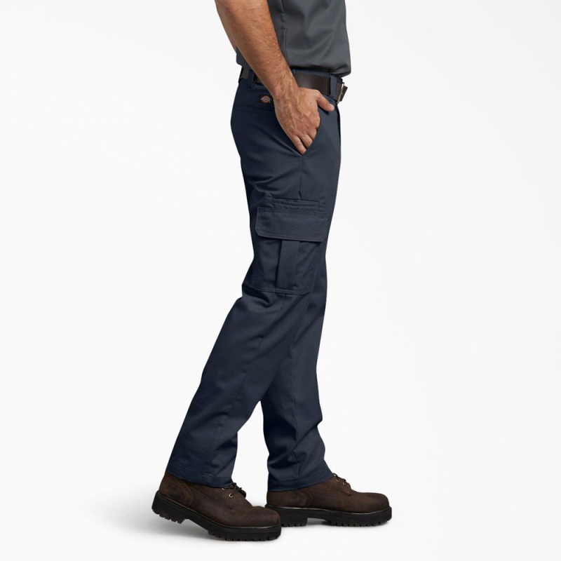 Navy Dickies Slim Fit Men's Cargo Pants | 097-XZCSMH