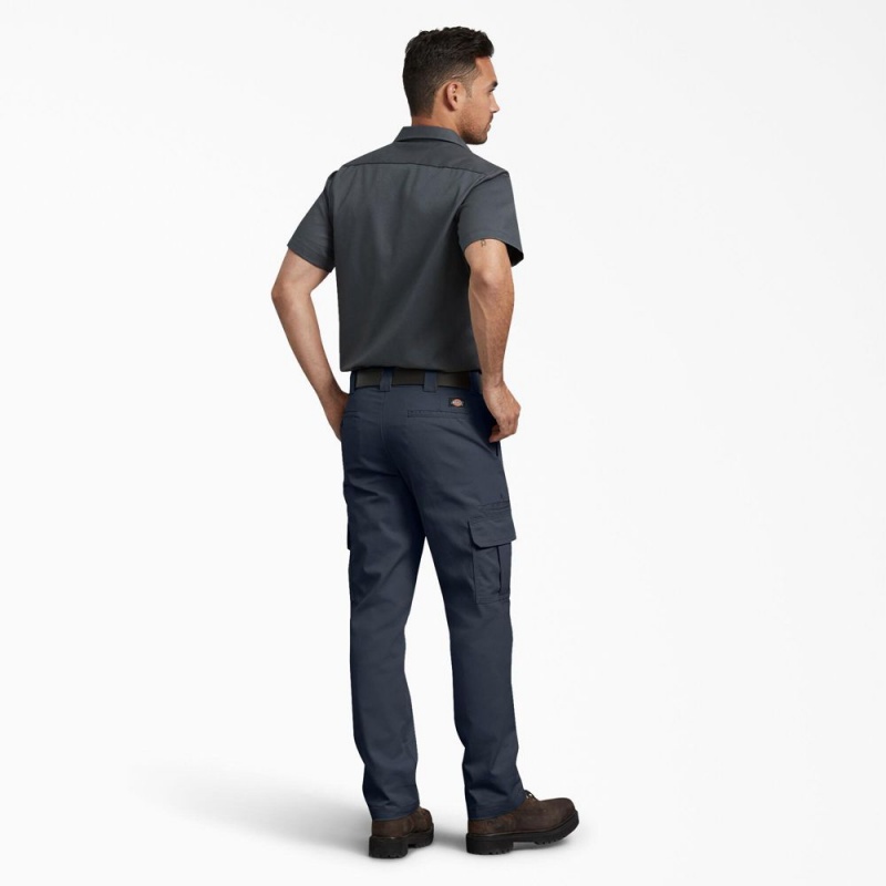 Navy Dickies Slim Fit Men's Cargo Pants | 097-XZCSMH