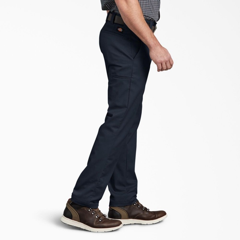 Navy Dickies Slim Fit Tapered Leg Multi-Use Pocket Men's Work Pants | 531-UAFMCZ