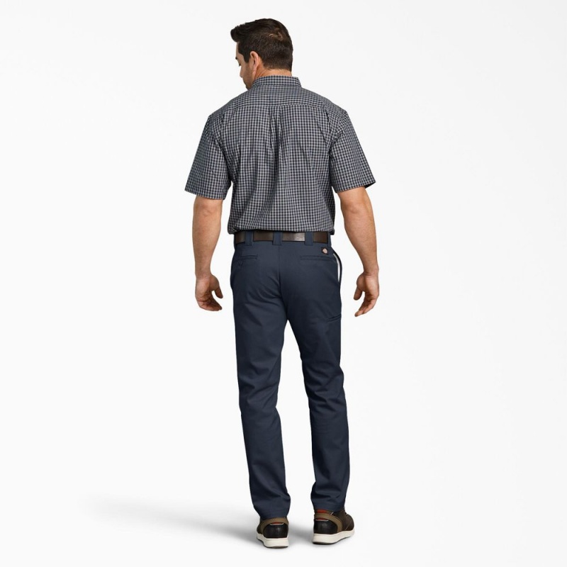 Navy Dickies Slim Fit Tapered Leg Multi-Use Pocket Men's Work Pants | 531-UAFMCZ