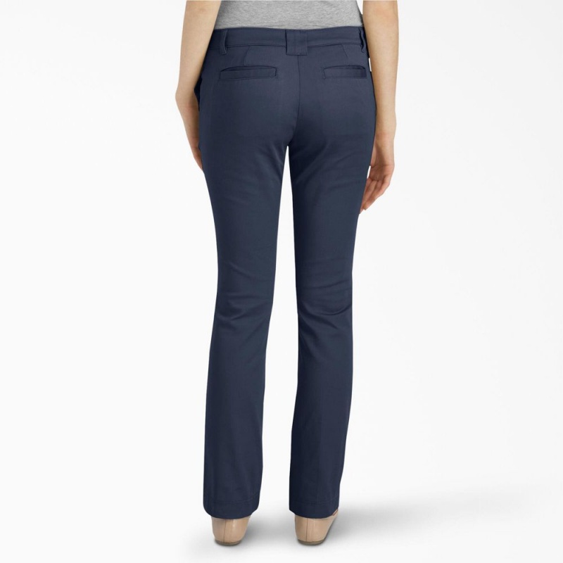 Navy Dickies Slim Fit Women's Pants | 914-NCMORT