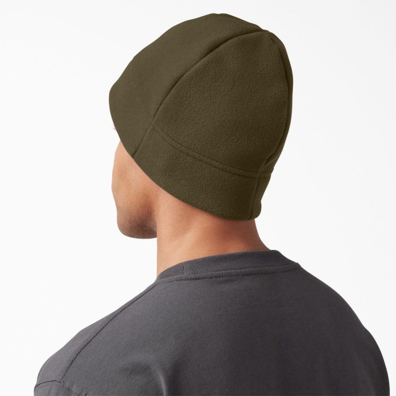 Olive Dickies Fleece Men's Beanie | 619-PMEBJL