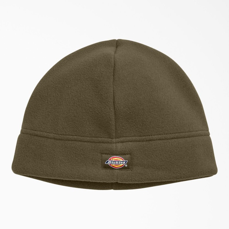 Olive Dickies Fleece Men\'s Beanie | 619-PMEBJL