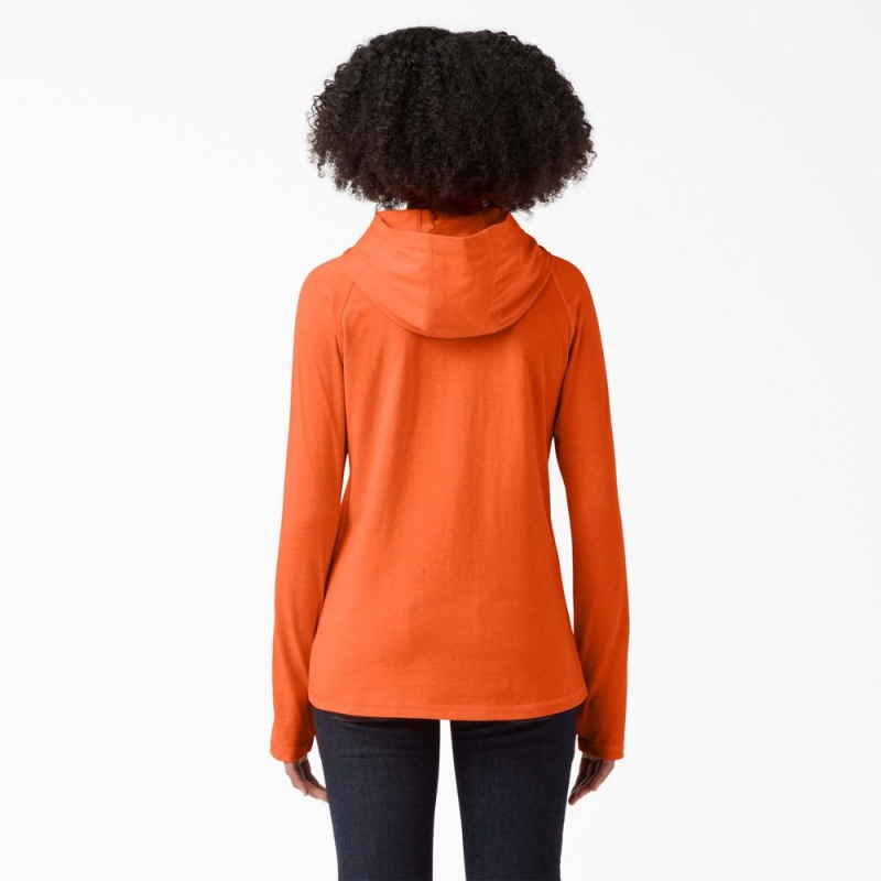 Orange Dickies Cooling Performance Sun Women's T-Shirt | 704-EGCRTO