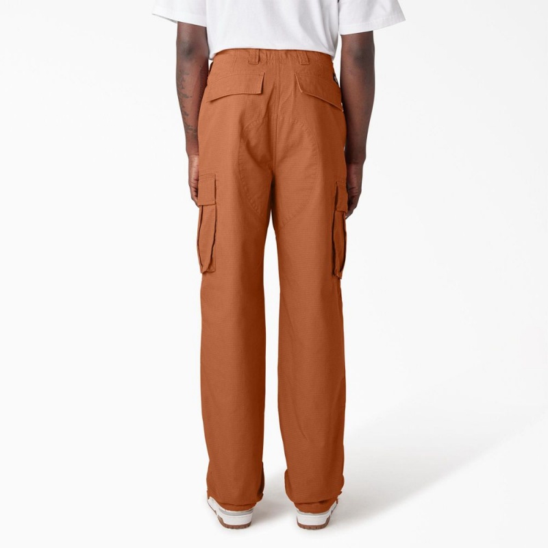 Orange Dickies Eagle Bend Relaxed Fit Double Knee Men's Cargo Pants | 539-SOTXWG