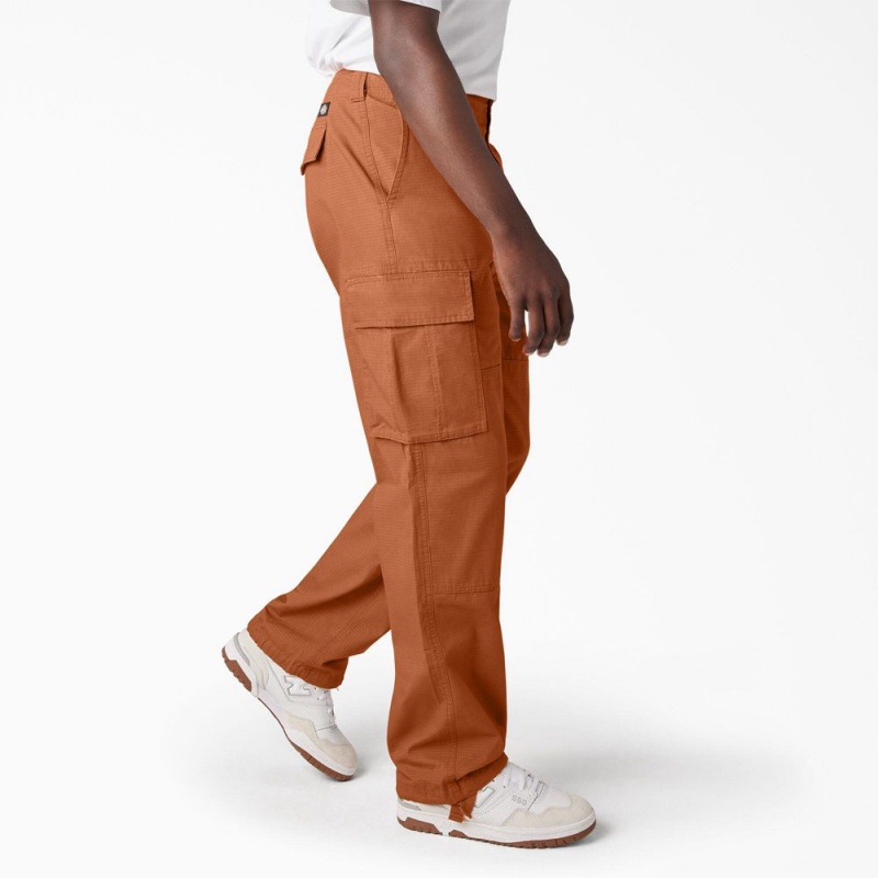 Orange Dickies Eagle Bend Relaxed Fit Double Knee Men's Cargo Pants | 539-SOTXWG