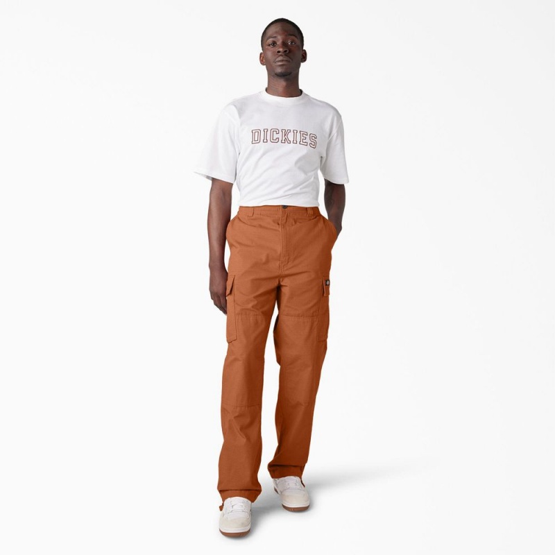 Orange Dickies Eagle Bend Relaxed Fit Double Knee Men's Cargo Pants | 539-SOTXWG