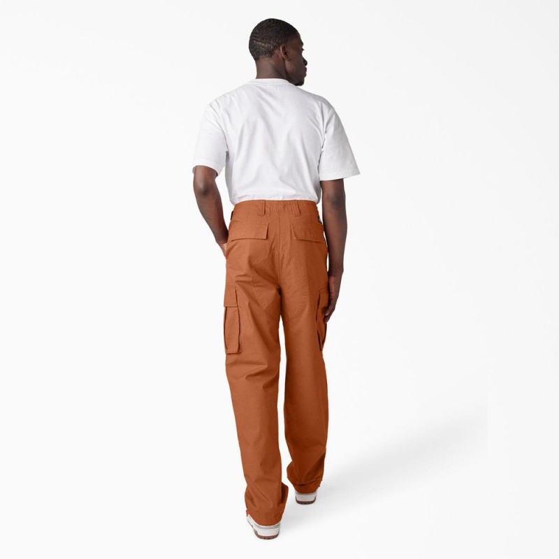 Orange Dickies Eagle Bend Relaxed Fit Double Knee Men's Cargo Pants | 539-SOTXWG