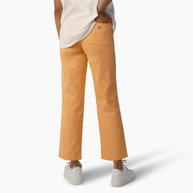 Orange Dickies Regular Fit Duck Women's Pants | 491-RHKNIB