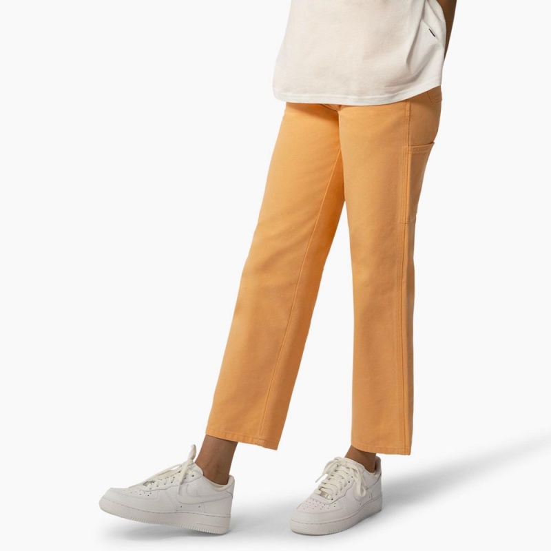 Orange Dickies Regular Fit Duck Women's Pants | 491-RHKNIB