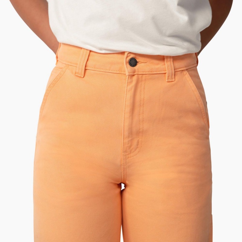 Orange Dickies Regular Fit Duck Women's Pants | 491-RHKNIB