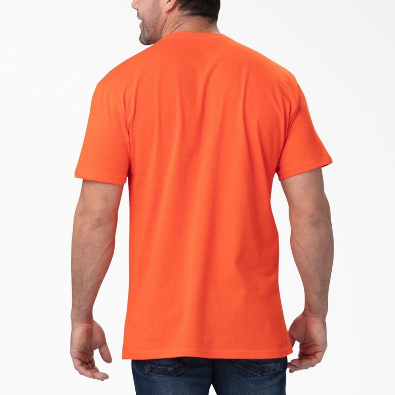 Orange Dickies Short Sleeve Relaxed Fit Graphic Men's T-Shirt | 970-KPULHD