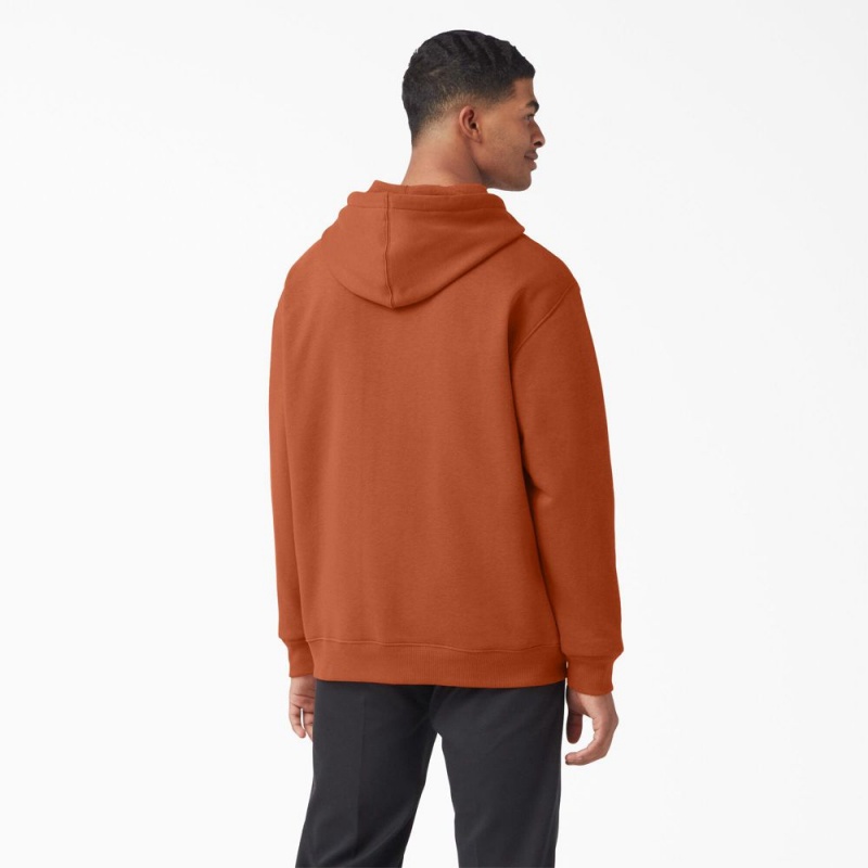 Orange Dickies Uniontown Men's Hoodie | 237-ZWAMNV