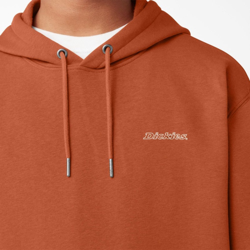 Orange Dickies Uniontown Men's Hoodie | 237-ZWAMNV