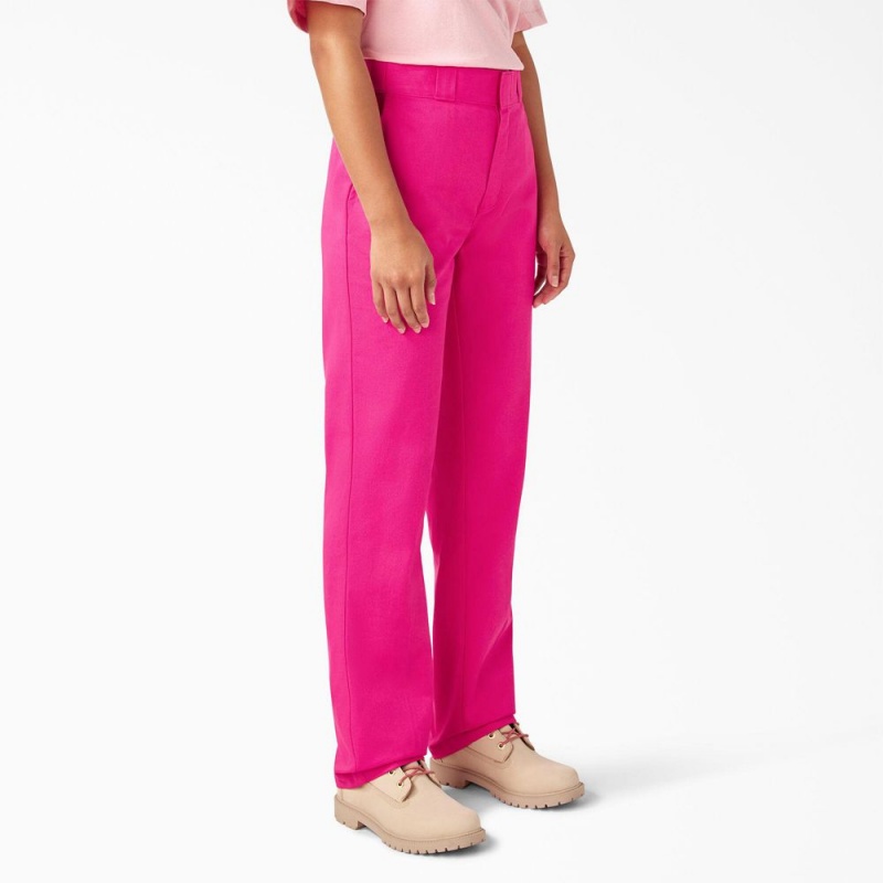 Pink Dickies Breast Cancer Awareness 874® Women's Work Pants | 239-FCPGTZ