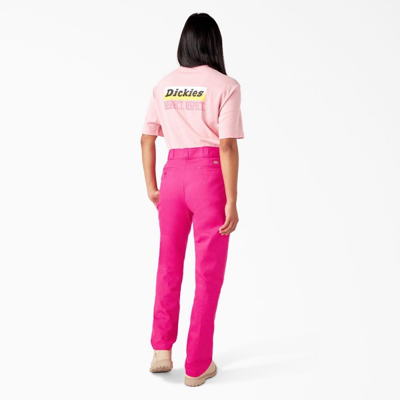 Pink Dickies Breast Cancer Awareness 874® Women's Work Pants | 239-FCPGTZ