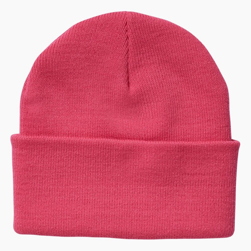 Pink Dickies Breast Cancer Awareness Cuffed Knit Men's Beanie | 872-ZOHKVA