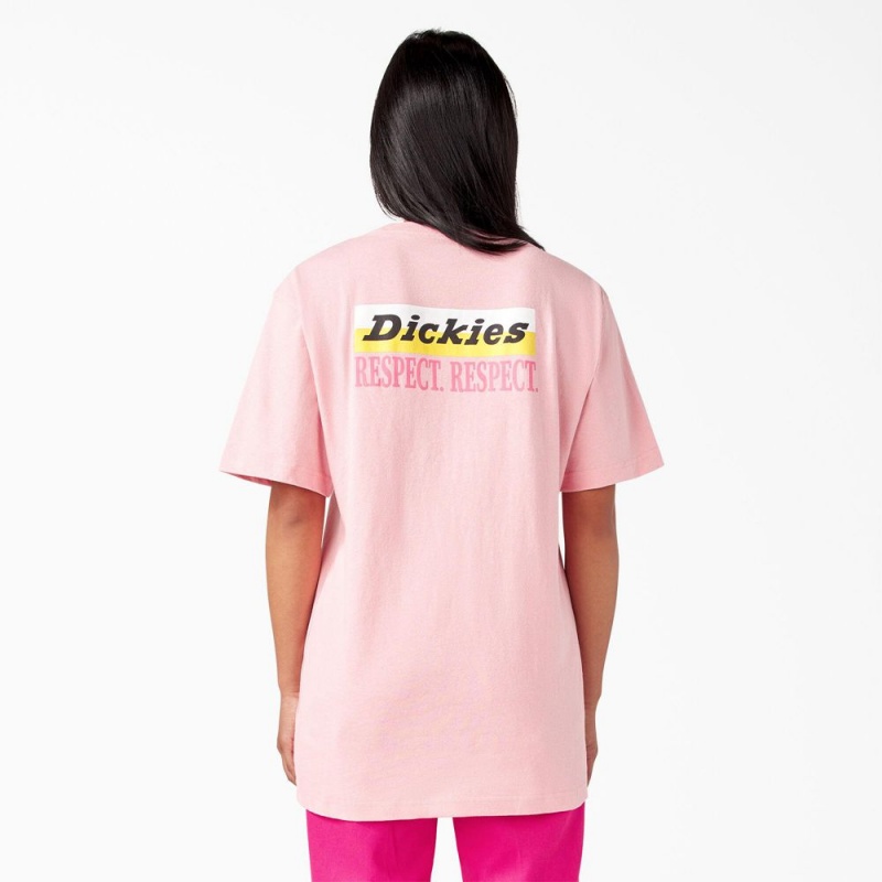 Pink Dickies Breast Cancer Awareness Heavyweight Men\'s T-Shirt | 527-GUNBXW