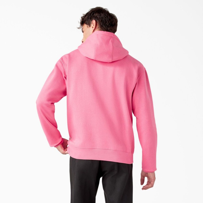 Pink Dickies Breast Cancer Awareness Logo Men's Hoodie | 604-HDVMJI