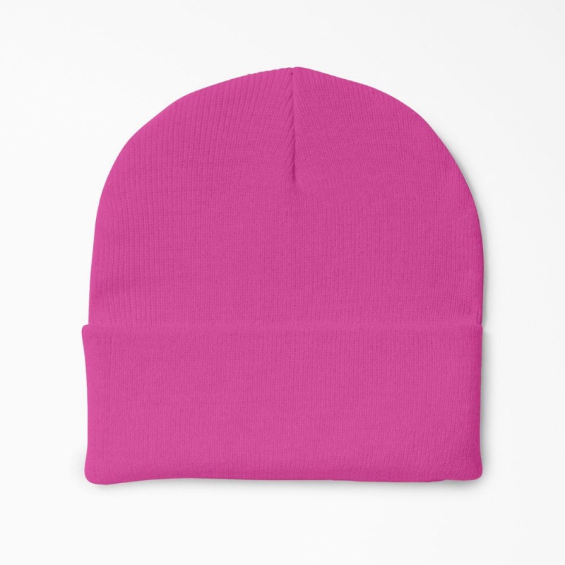 Pink Dickies Cuffed Knit Men's Beanie | 570-WLGAOZ