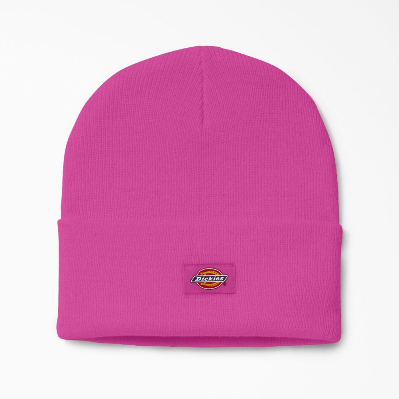 Pink Dickies Cuffed Knit Men\'s Beanie | 570-WLGAOZ