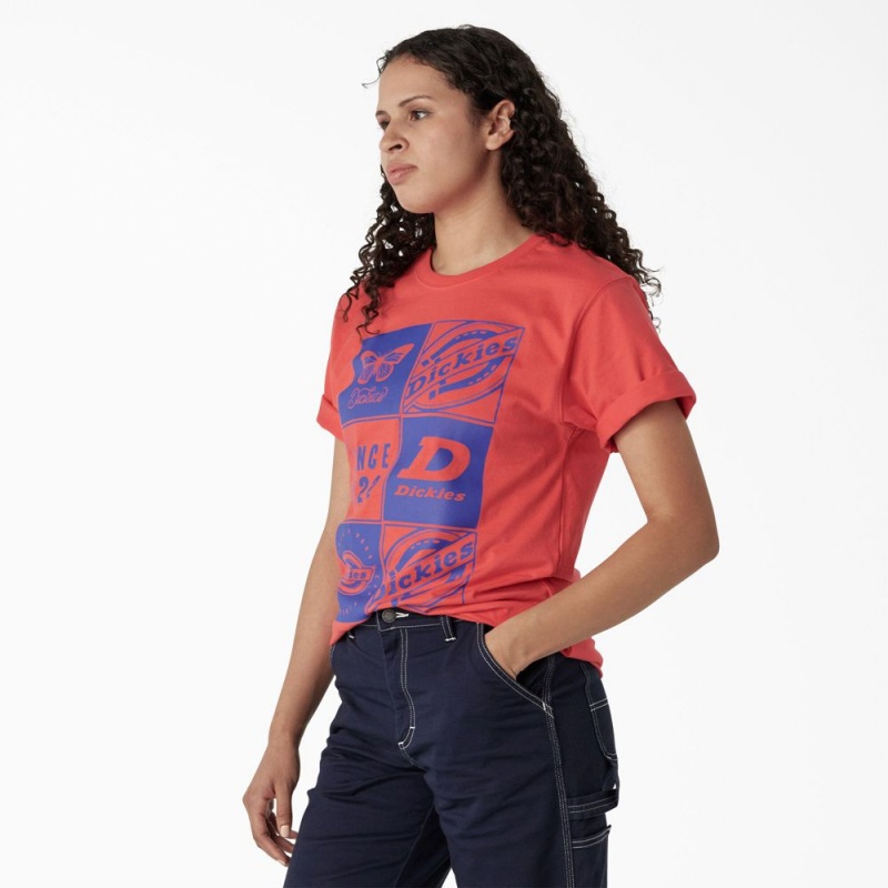 Pink Dickies Graphic Band Women's T-Shirt | 601-BWEJUM