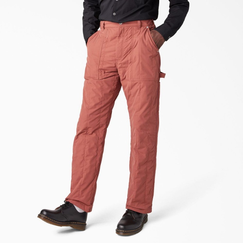 Pink Dickies Premium Collection Quilted Utility Men's Pants | 103-QWDUOZ