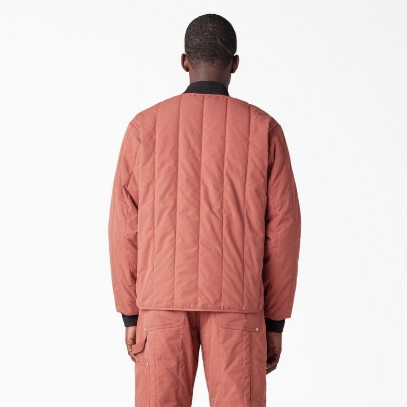 Pink Dickies Premium Collection Quilted Men's Jacket | 926-HSYIFQ