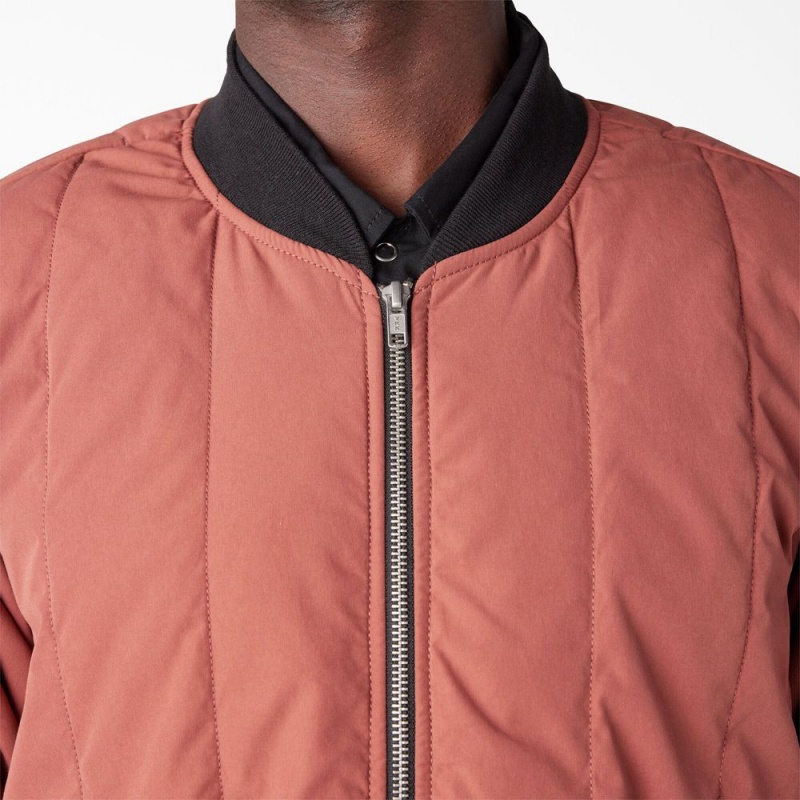 Pink Dickies Premium Collection Quilted Men's Jacket | 926-HSYIFQ