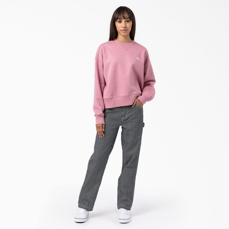 Pink Dickies Summerdale Women's Sweatshirt | 584-LQONKU