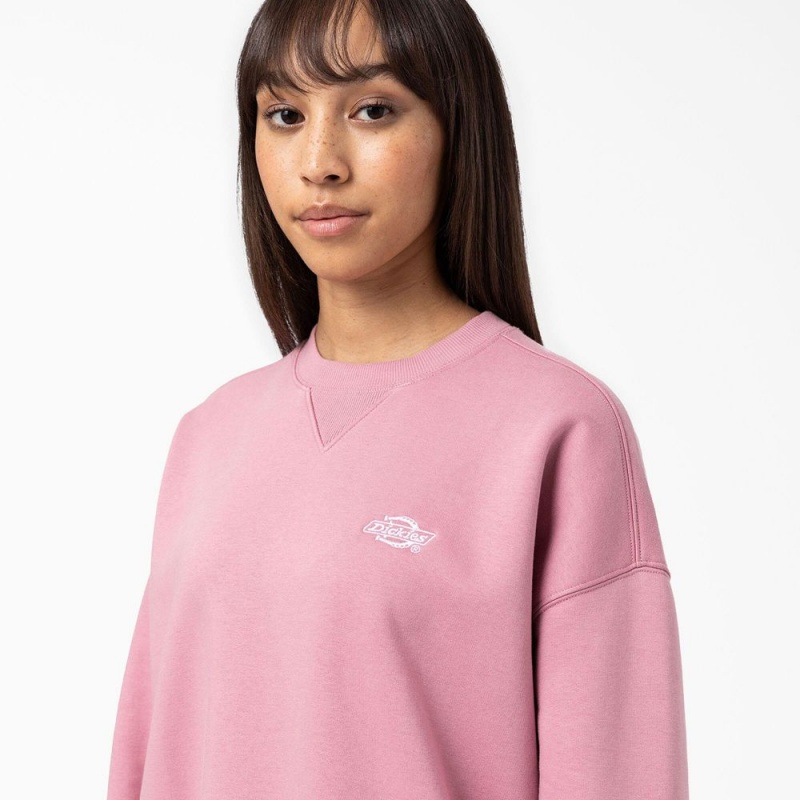 Pink Dickies Summerdale Women's Sweatshirt | 584-LQONKU