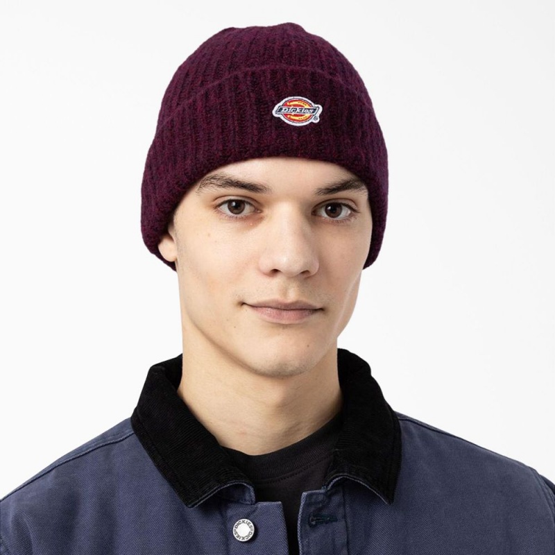 Purple Dickies Brewton Men's Beanie | 854-WRZPGB