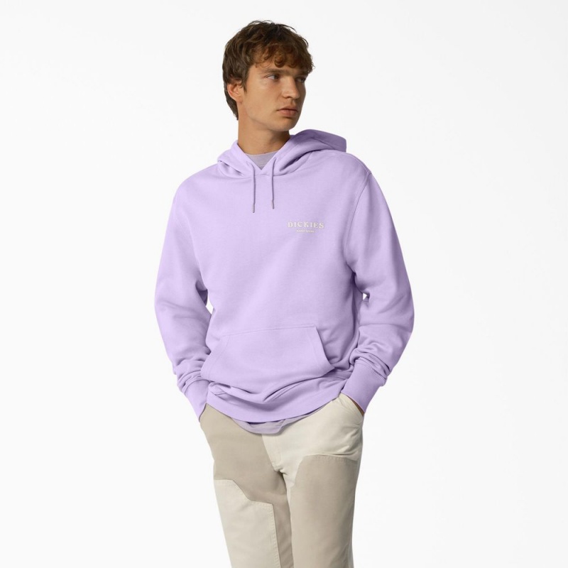 Purple Dickies Oatfield Men's Hoodie | 497-SVFEQT