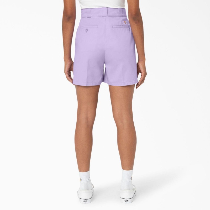 Purple Dickies Phoenix Women's Shorts | 839-DWYBNE