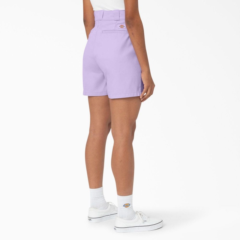 Purple Dickies Phoenix Women's Shorts | 839-DWYBNE