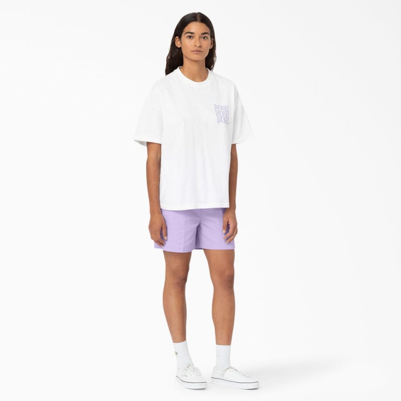 Purple Dickies Phoenix Women's Shorts | 839-DWYBNE